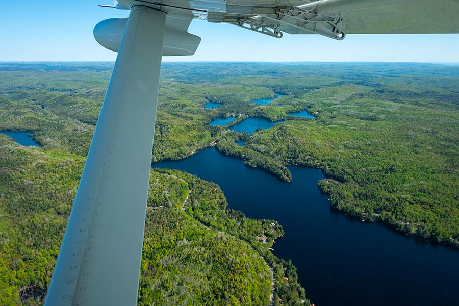 Survol en hydravion, Québec